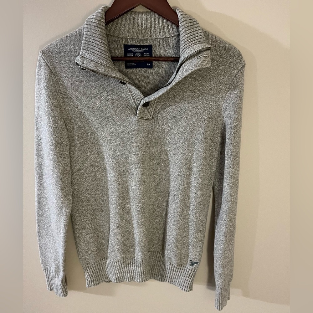 American Eagle vintage quarter zip polo top